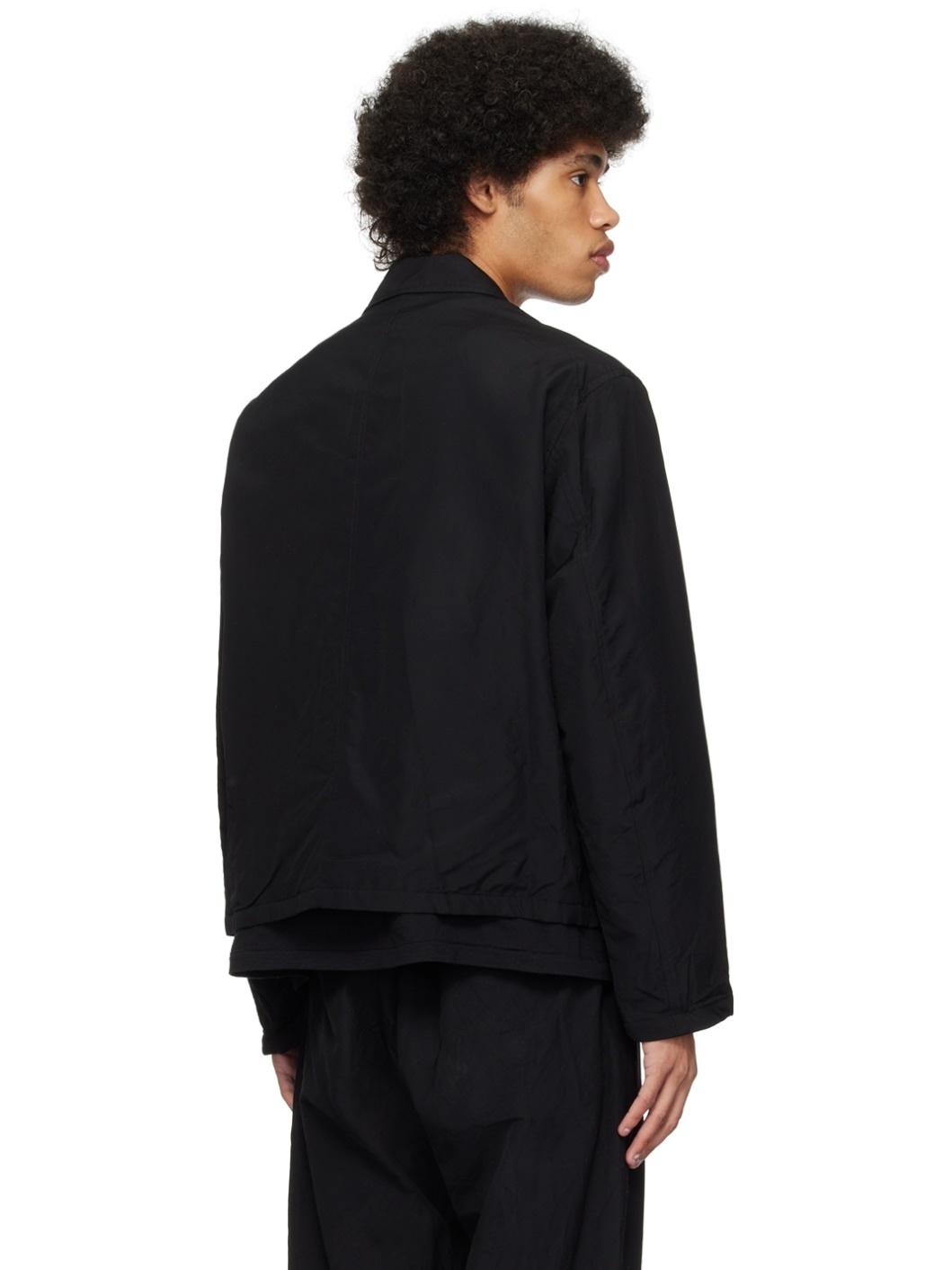 Black Crinkled Reversible Jacket - 3
