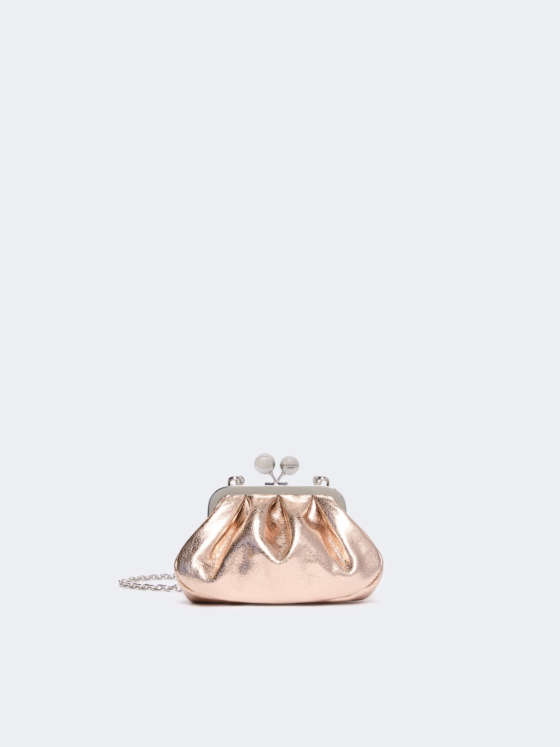 BRUNO Extra-small Pasticcino Bag in metallic leather - PINK - 1