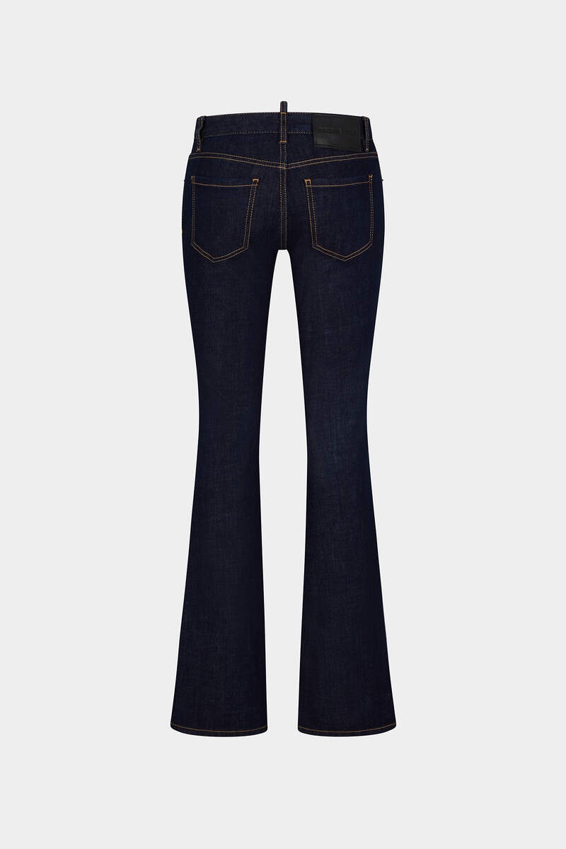 DARK RINCE WASH MEDIUM WAIST FLARE JEANS - 2