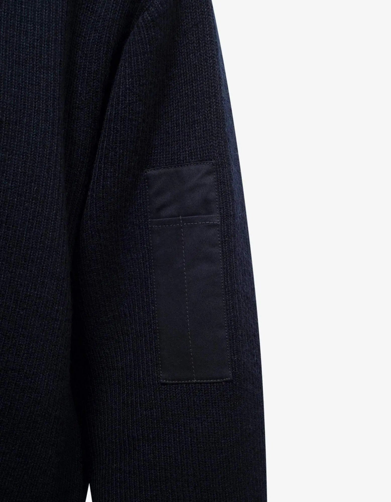 Balenciaga Navy Blue Logo Panelled Sweater - 7