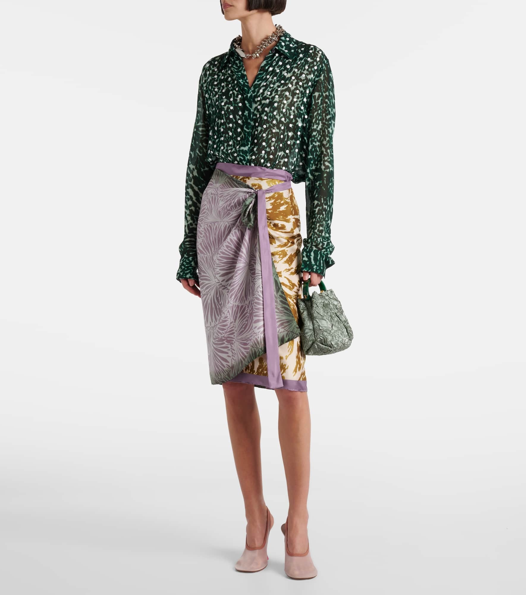 Scarfy printed wrap skirt - 2