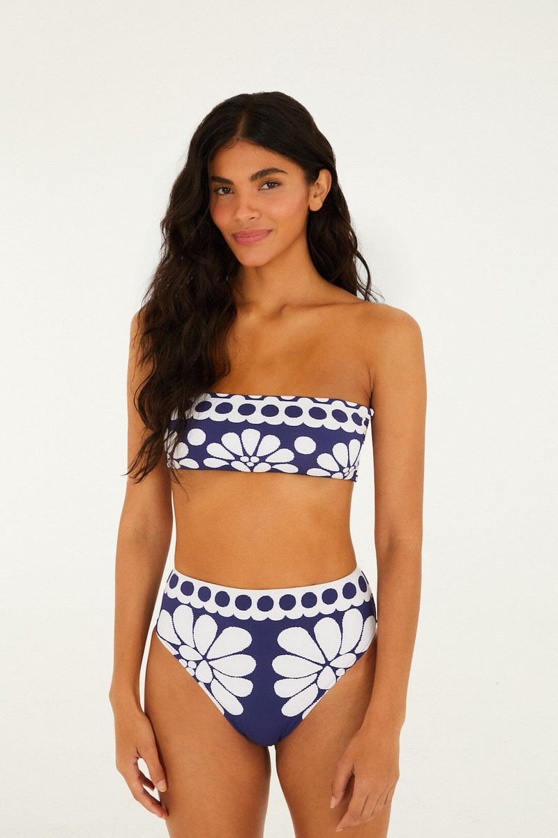 Blue Palermo High Waist Bikini Bottom 1