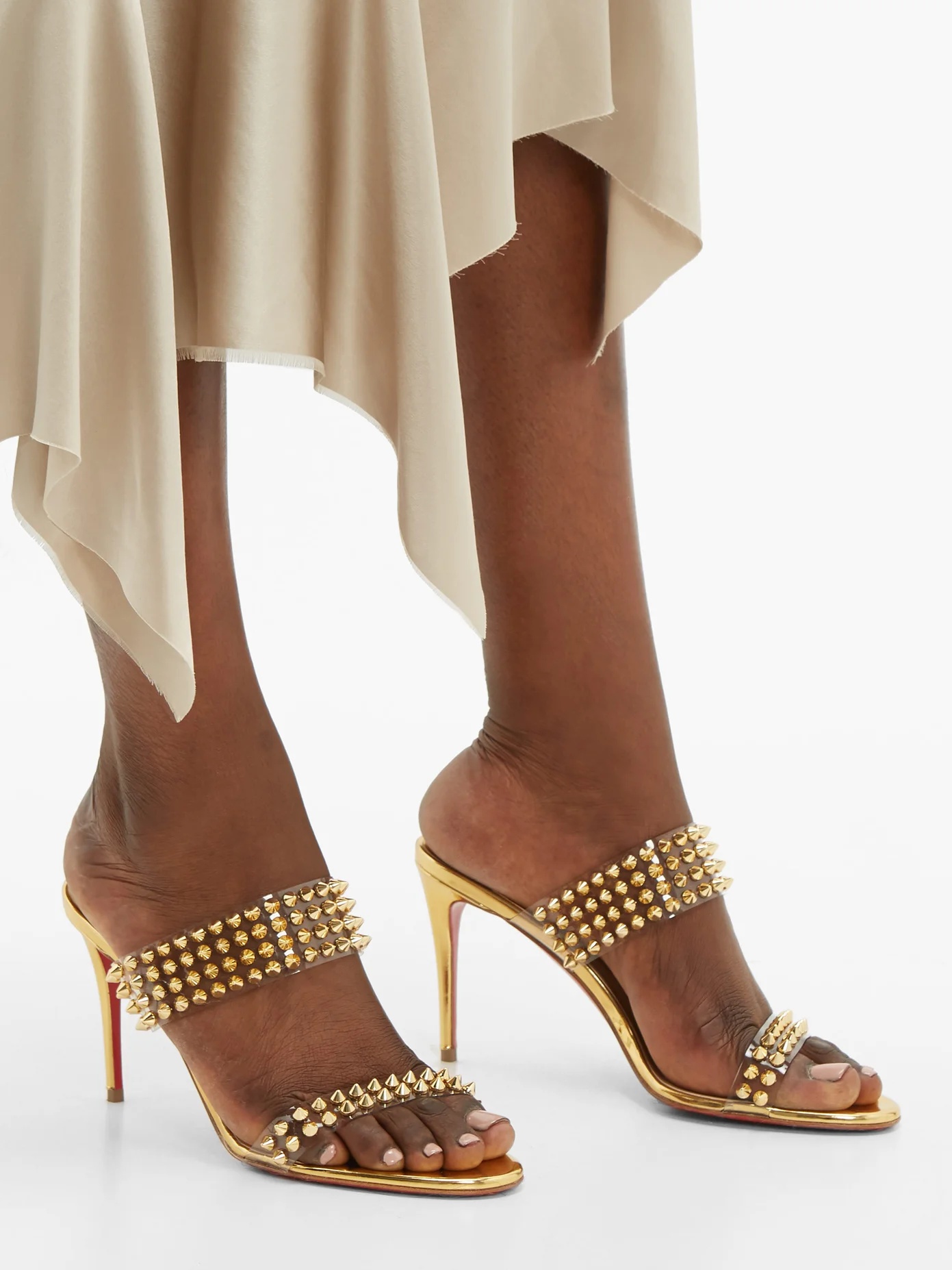 Spikes Only 85 mirrored-leather sandals - 3