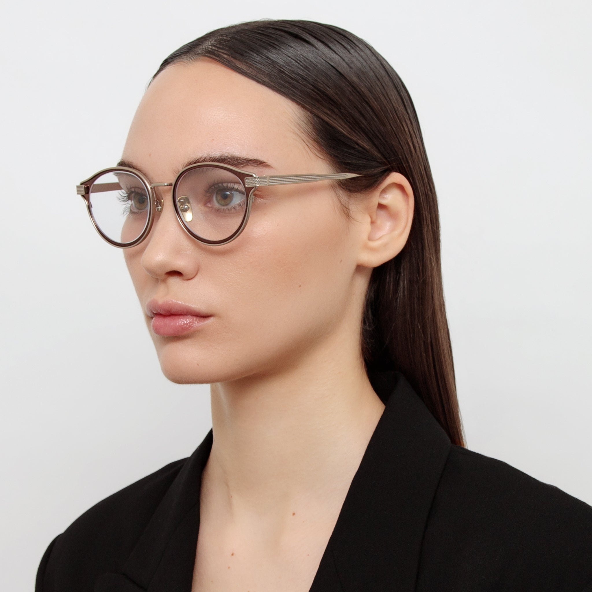 Anthony Oval Optical Frame in Metallic Brown - 3