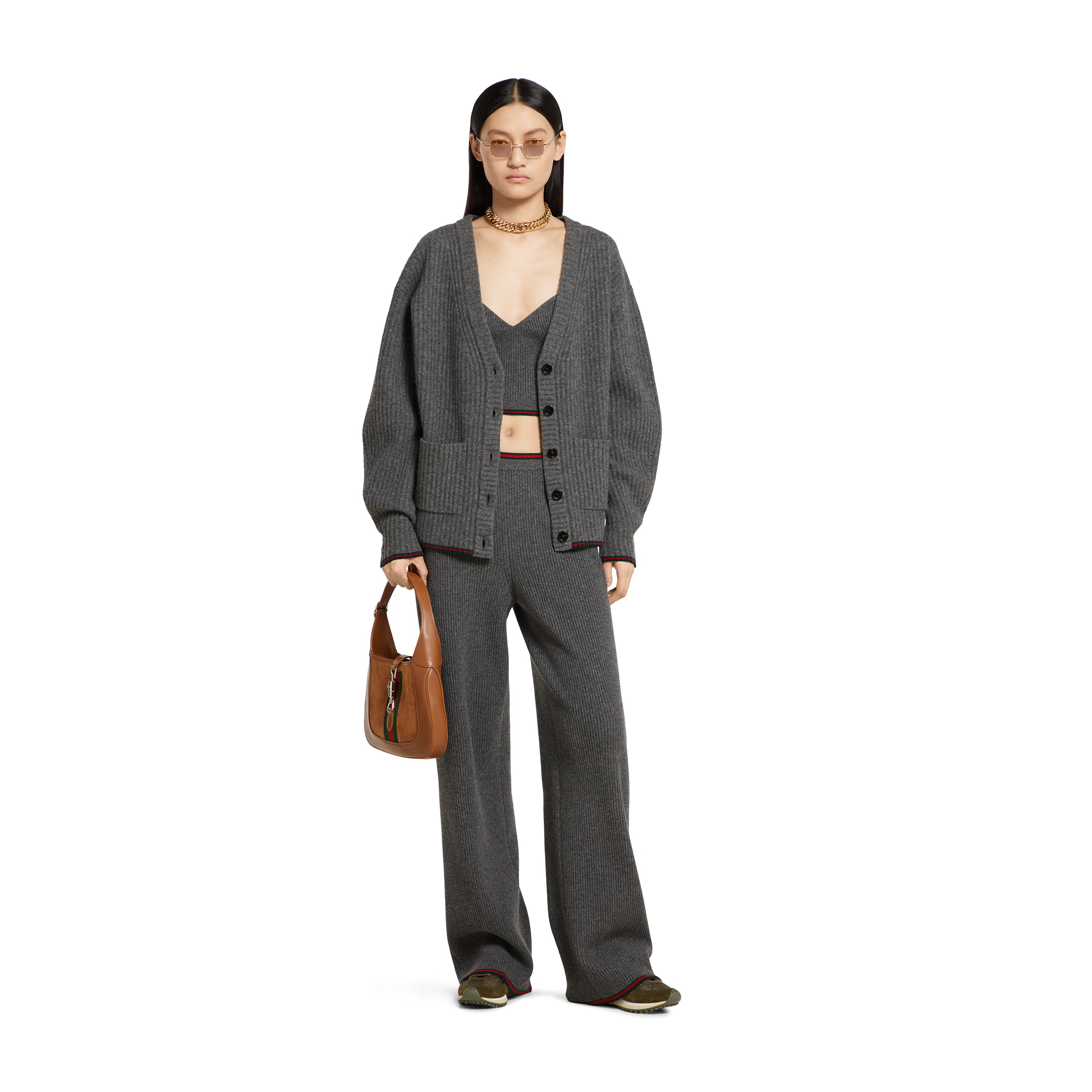 Rib felted wool top with Web - 2