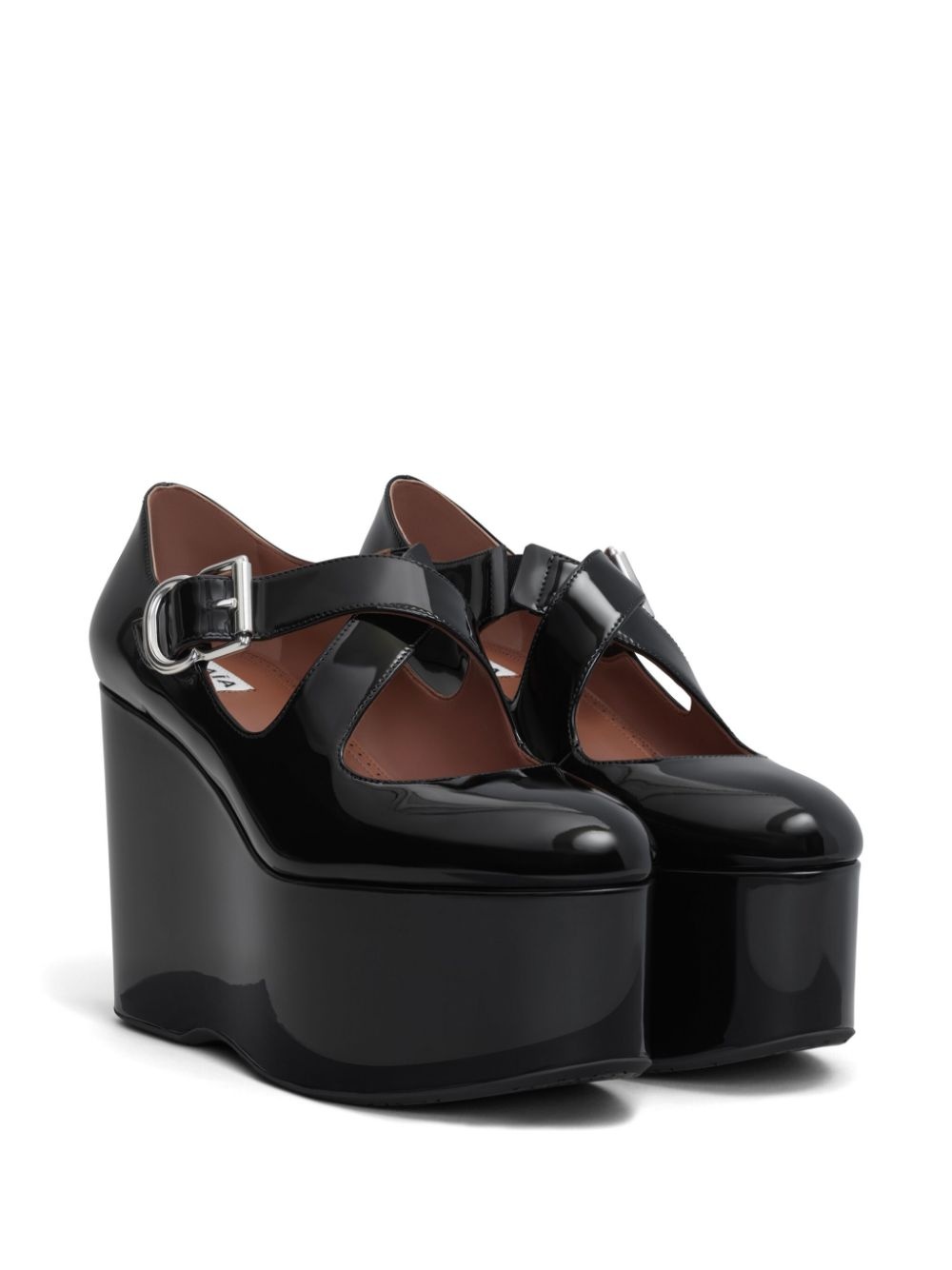 110mm wedges leather pumps - 2