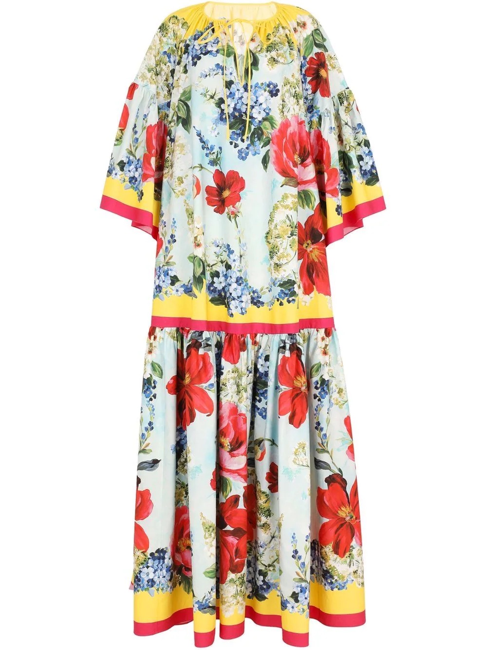 floral-print cotton maxi dress - 1