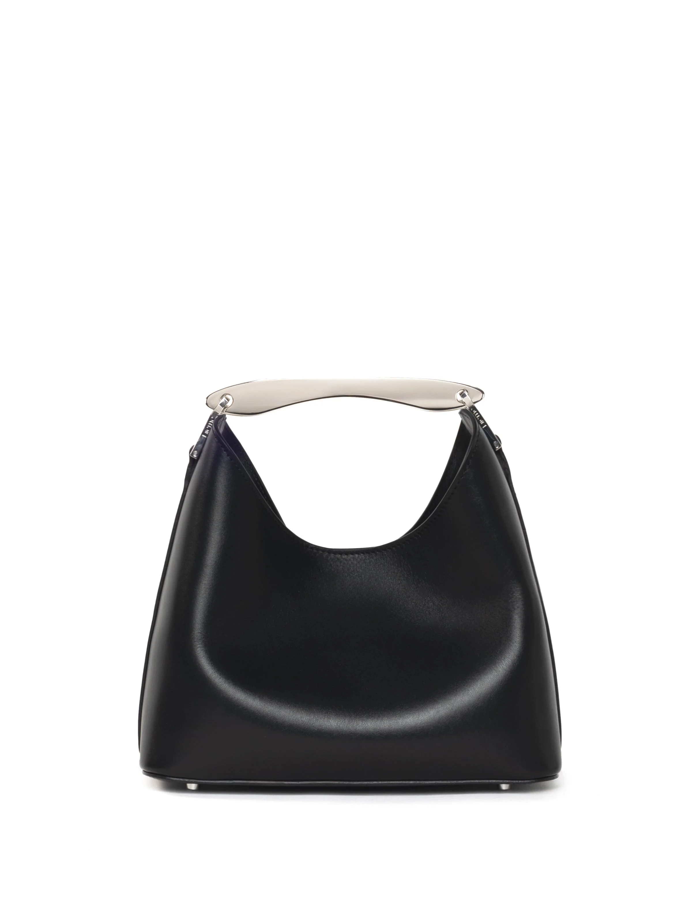 Small Boomerang Leather Black/Silver Hardware - 1