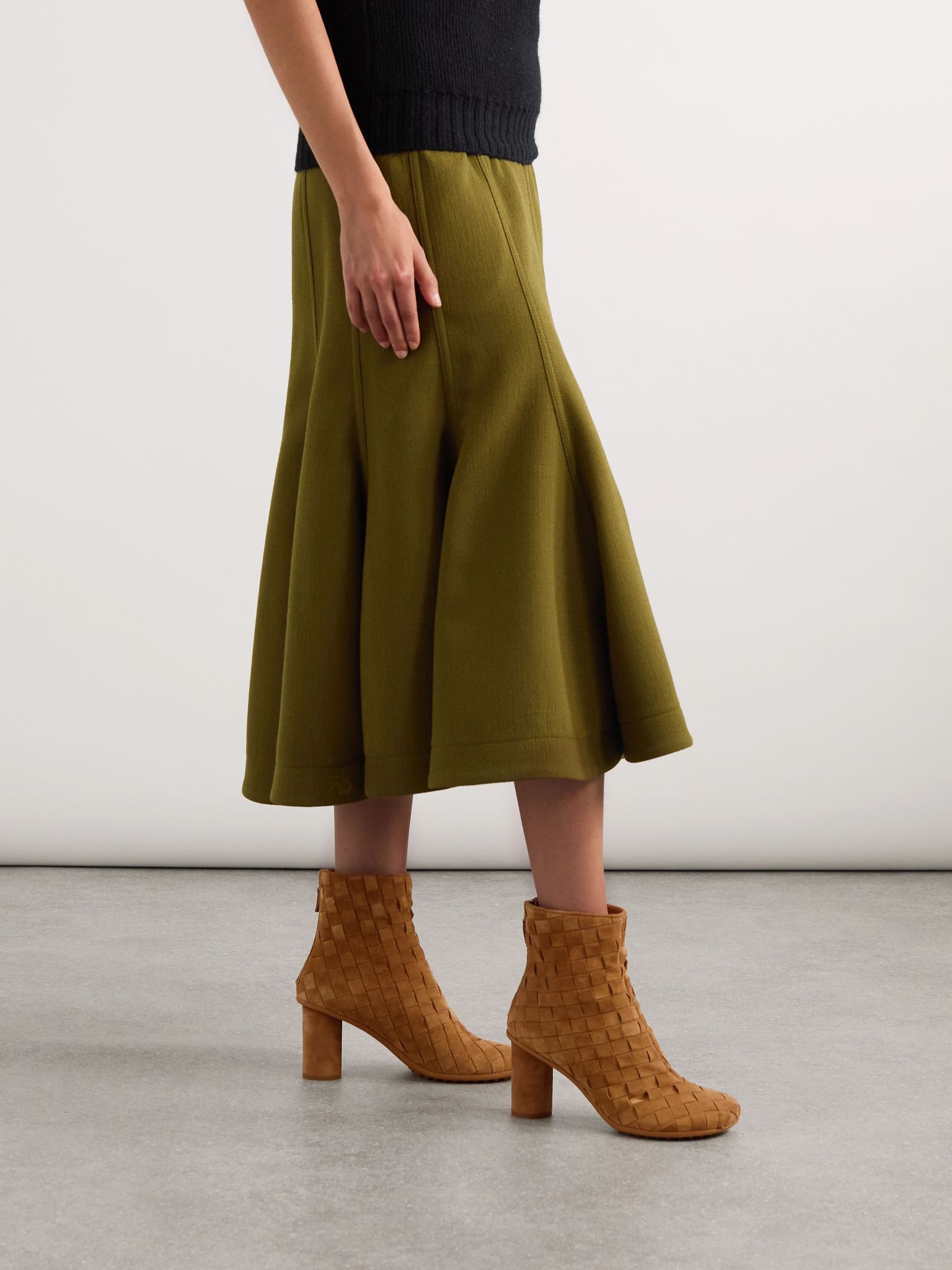 Atomic intrecciato suede ankle boots Camel - 2