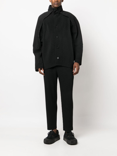 ISSEY MIYAKE button-fastening pleated jacket outlook