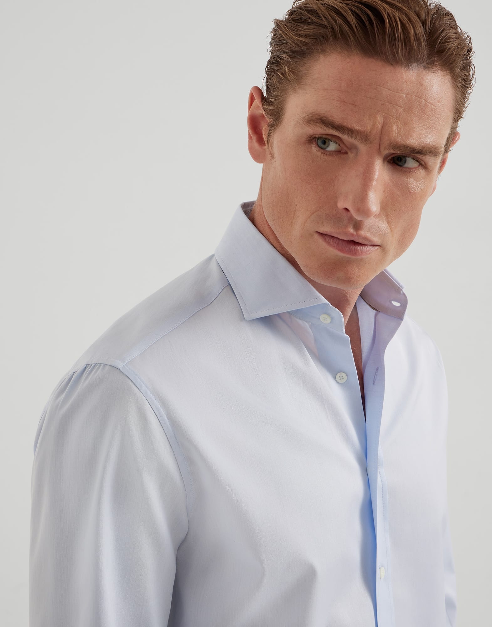 Twill basic fit shirt with spread collar - 3