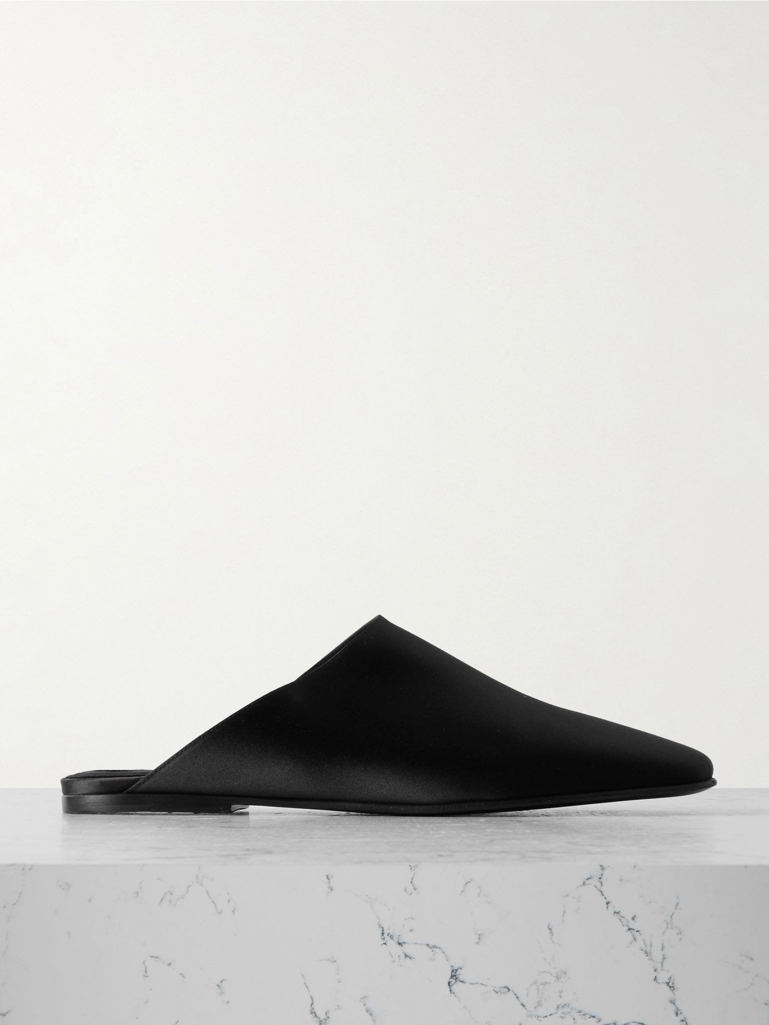 Alba satin slippers Black - 1