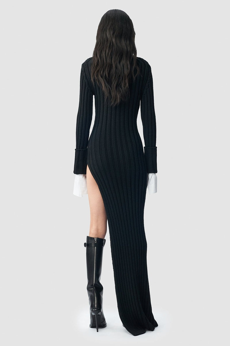 Cyntia Long Asymmetric High Neck Sweater 3