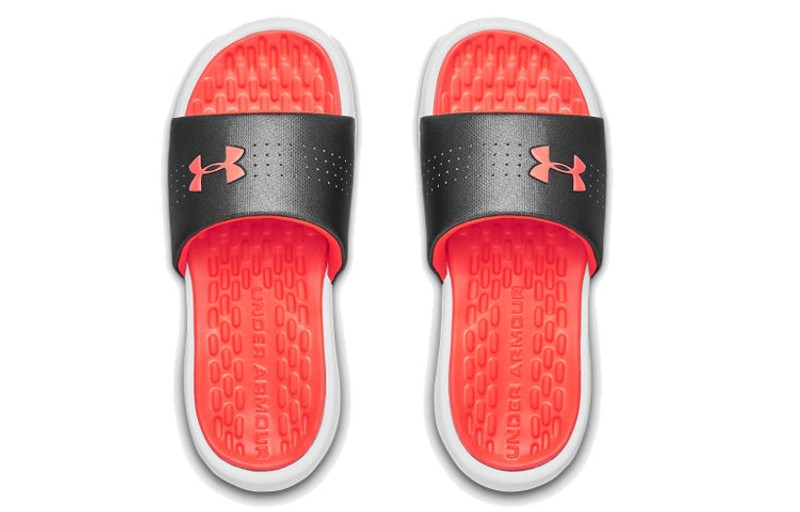 Under Armour (WMNS) Under Armour Playmaker Fixed Strap Slippers Black/Orange 3000063-104 outlook