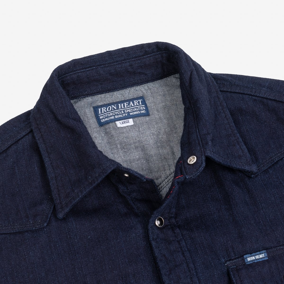 IHSH-347-IND 10oz Double Cloth Denim CPO Shirt - Indigo - 8