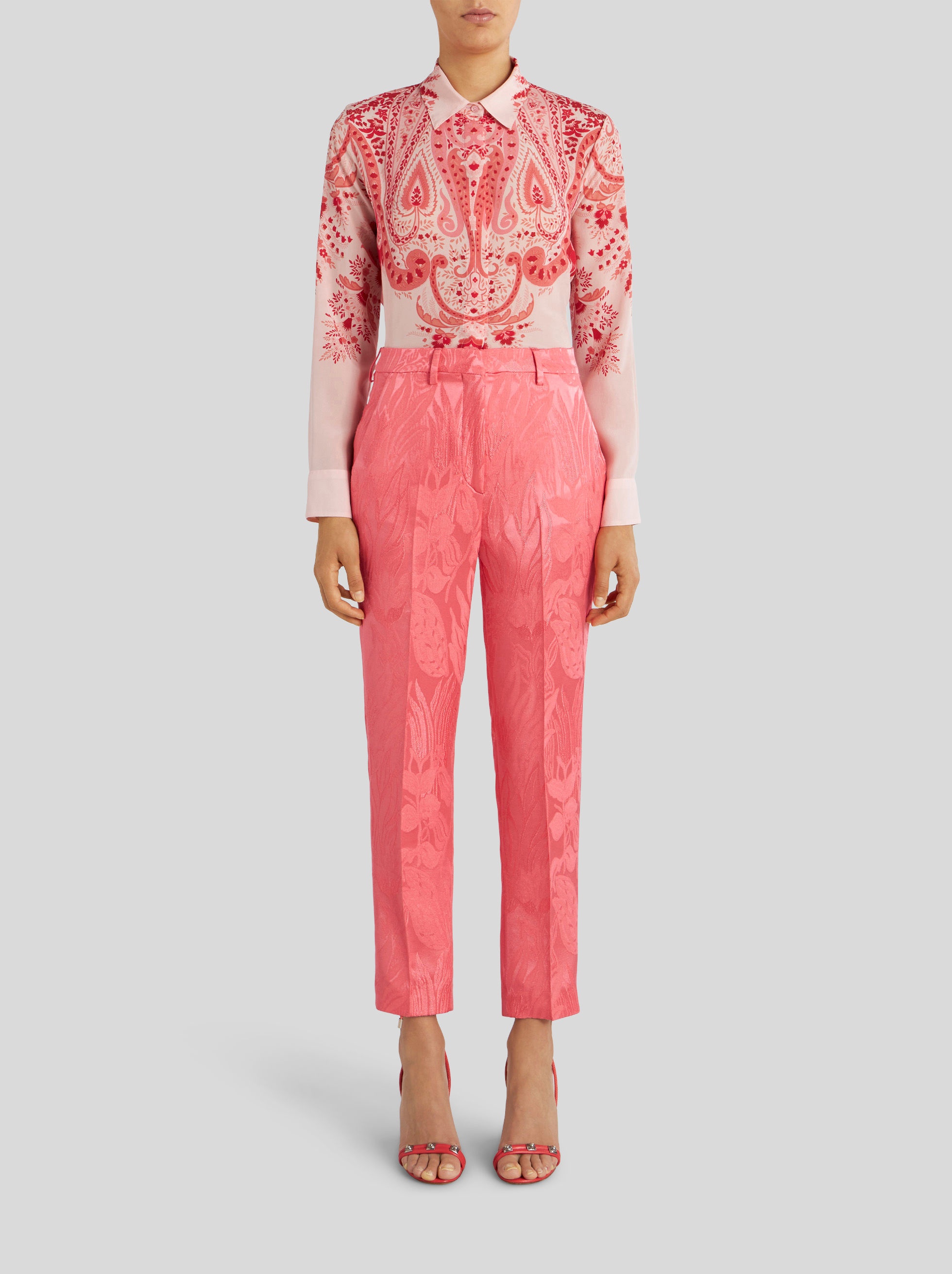 TAILORED FLORAL JACQUARD TROUSERS - 3