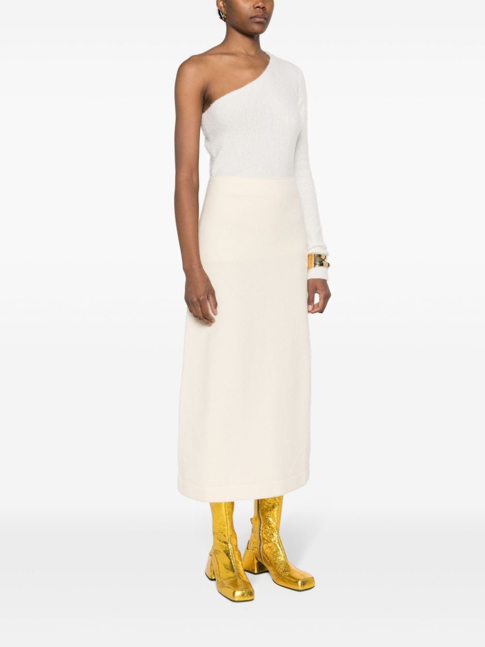 wool step-hem skirt - 3