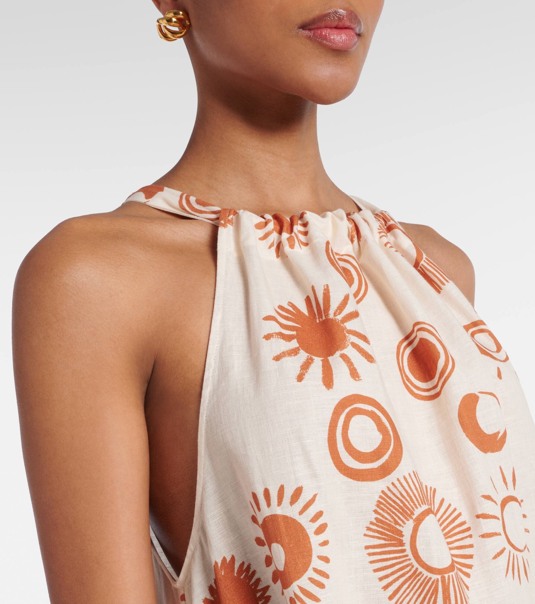 Ibiza printed linen and cotton maxi dress - 4