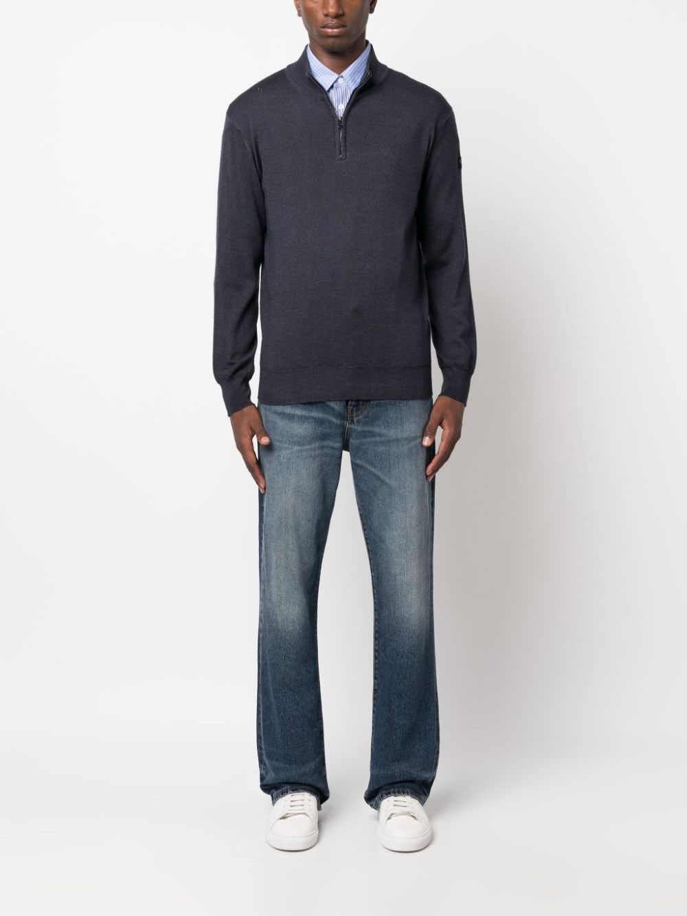 half-zip wool jumper - 2
