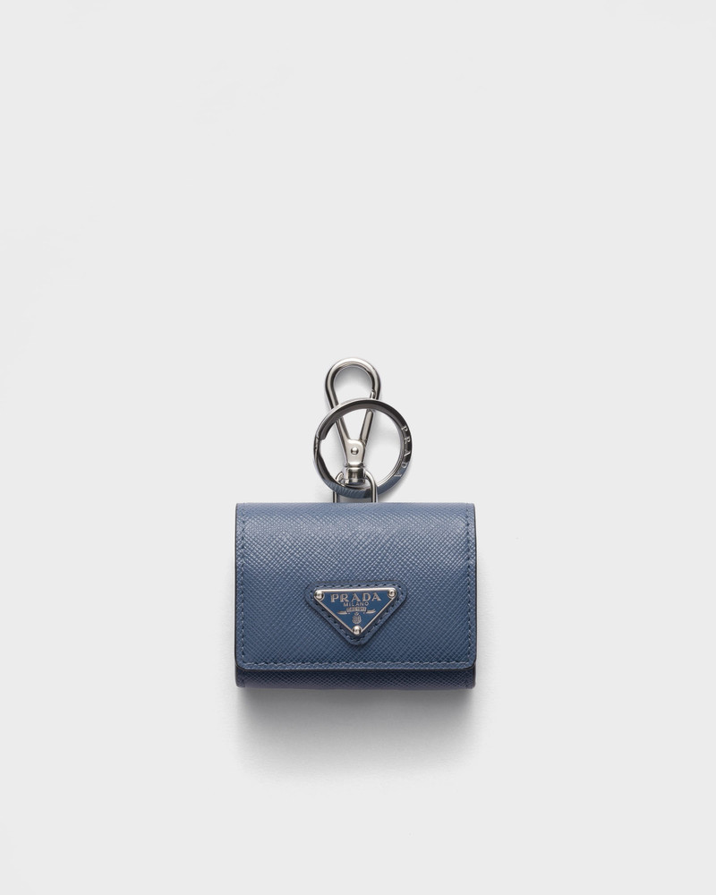 Saffiano leather headphone case with keychain 1