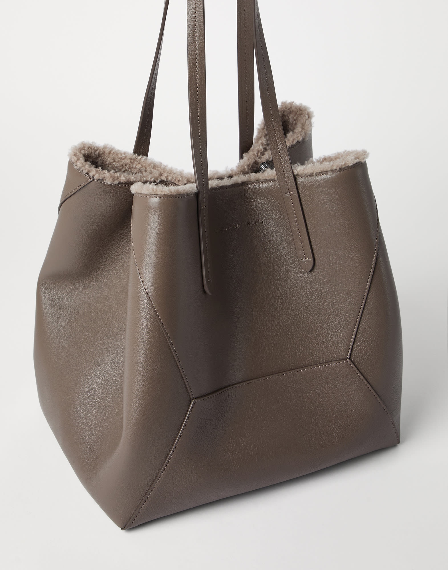 BC Duo bag in classic leather with shearling lining and monili - 3