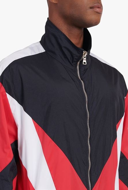 White, navy blue and red nylon jacket - 7