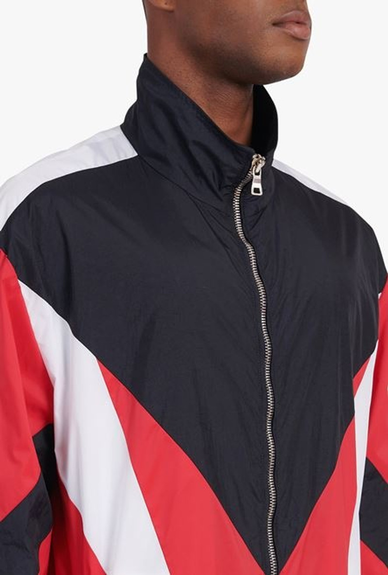 White, navy blue and red nylon jacket 7