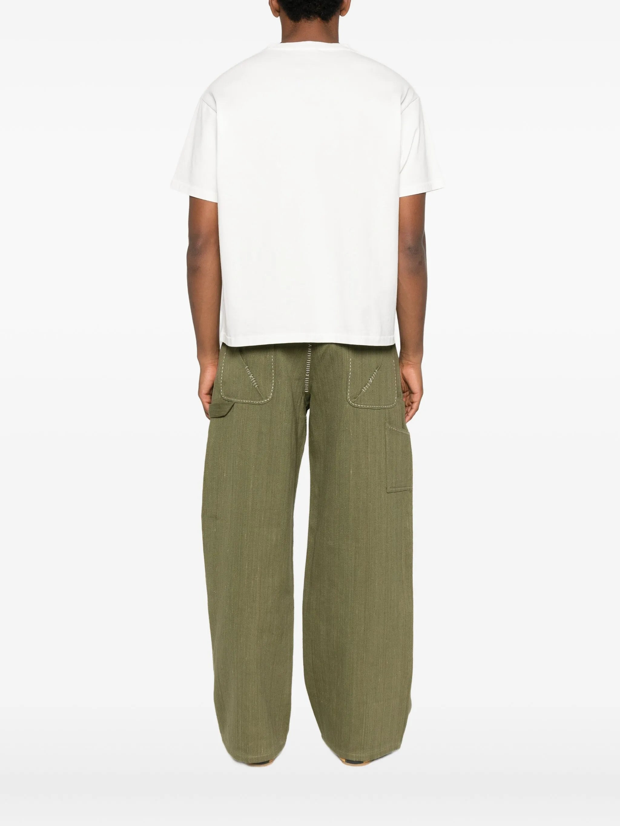 Bode Beaded Leaf-pocket T-shirt - 2