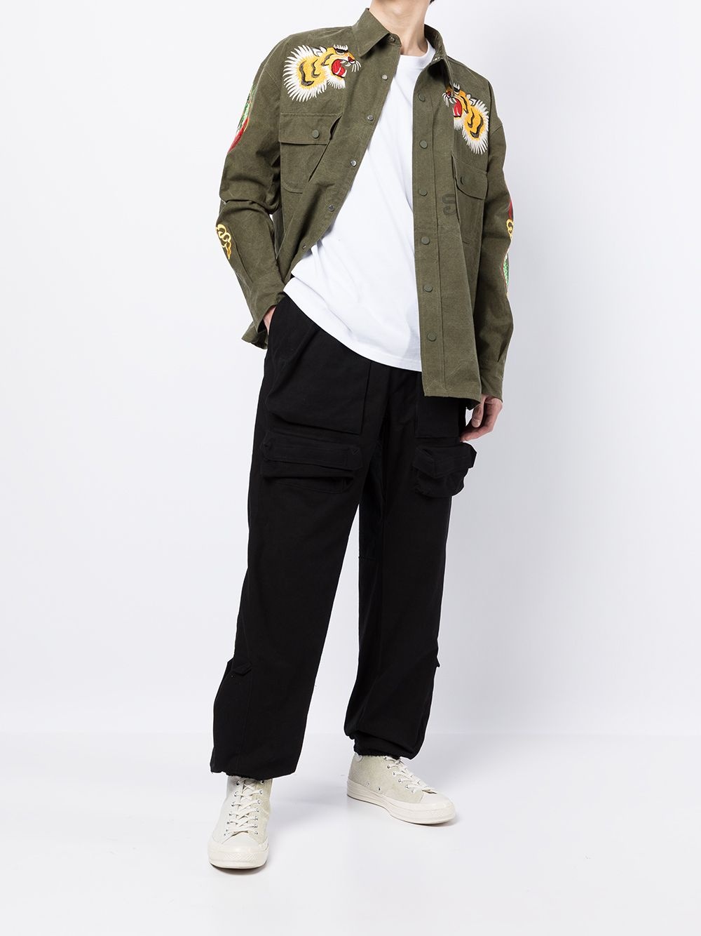 LOGO-PRINT CARGO PANTS - 2