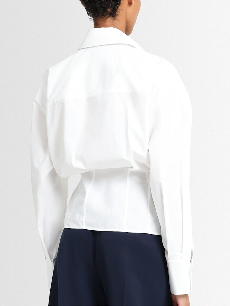Corset cotton poplin shirt - 3