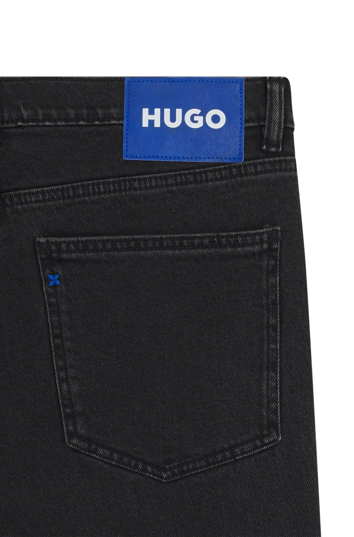 SKINNY-FIT JEANS IN WASHED BLACK DENIM - 6