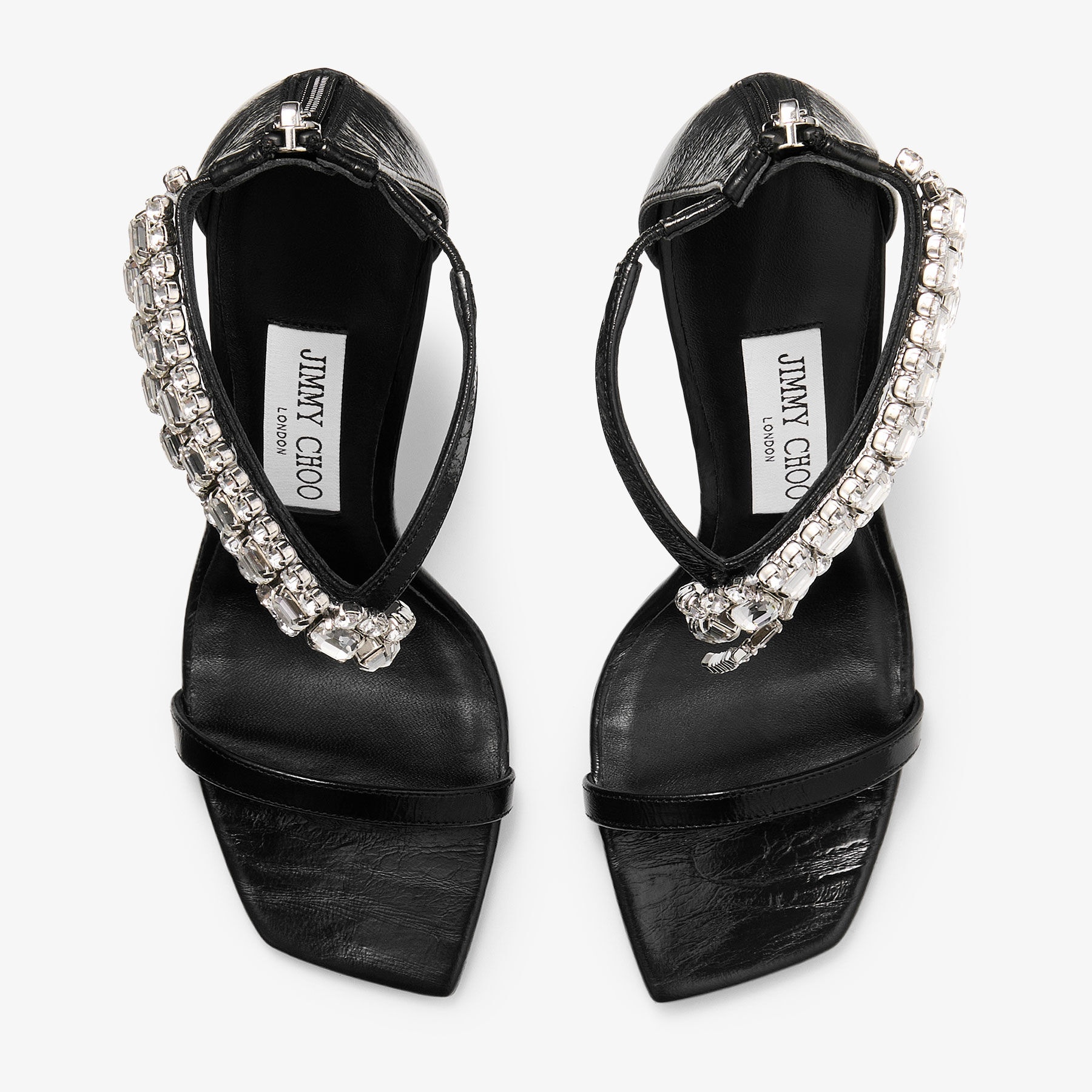 【Jimmy Choo】Verity embellished leather sandals（送料込み） JIMMY CHOO Verity 100 crystal-embellished leather sandals