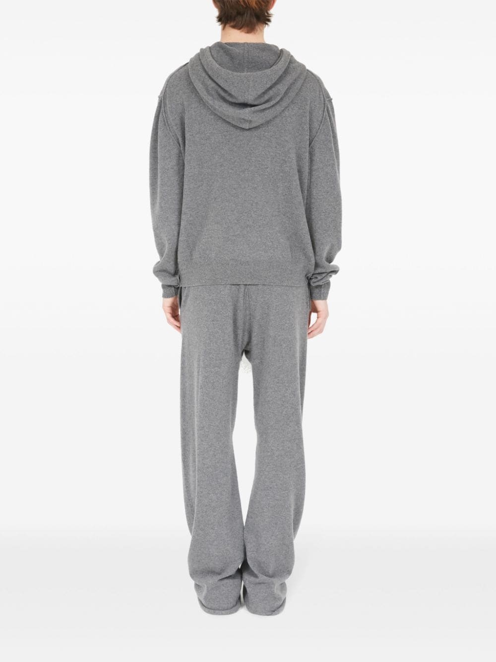 pouch-pocket knitted drawstring hoodie - 4