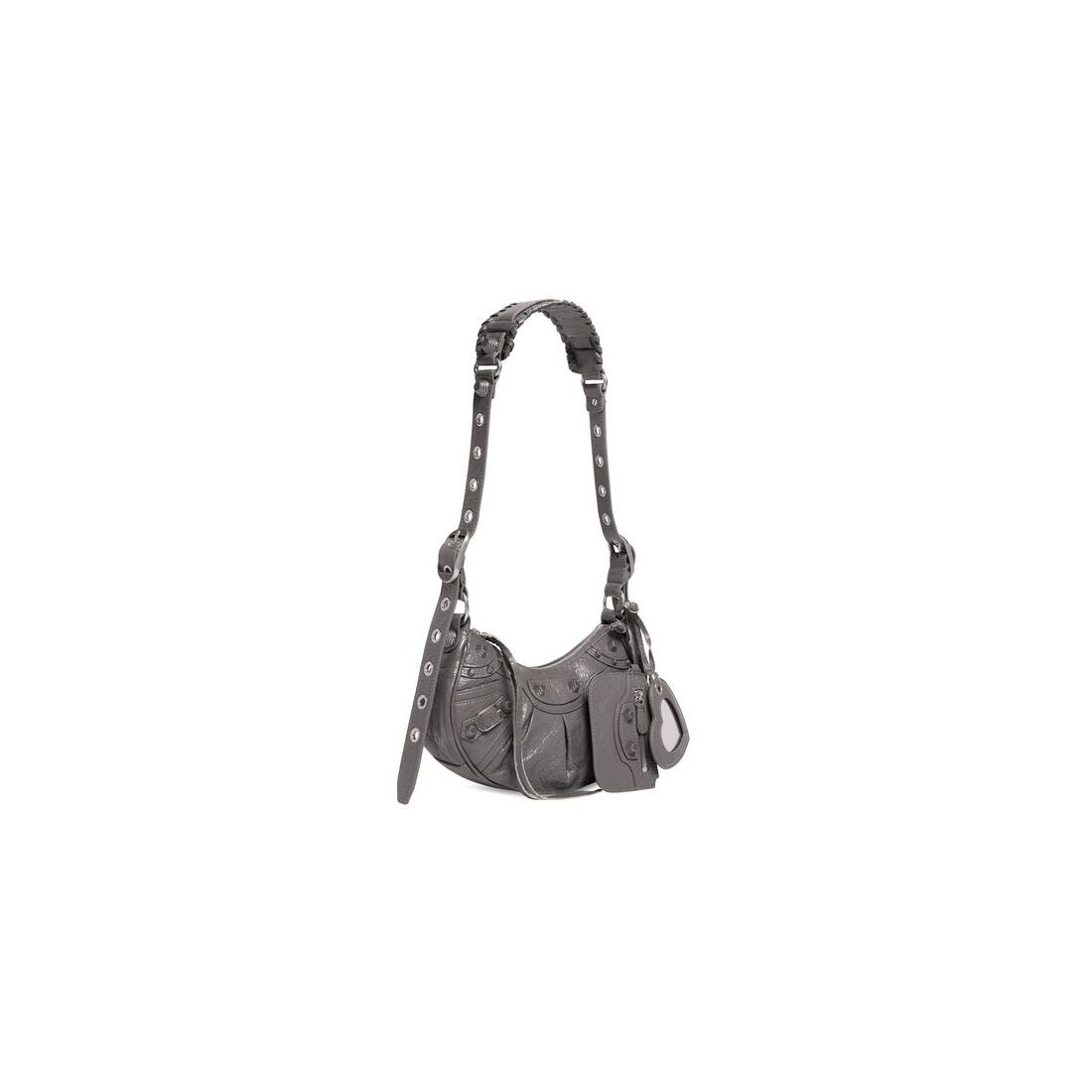 Le Cagole XS Leather Shoulder Bag in Grey - Balenciaga