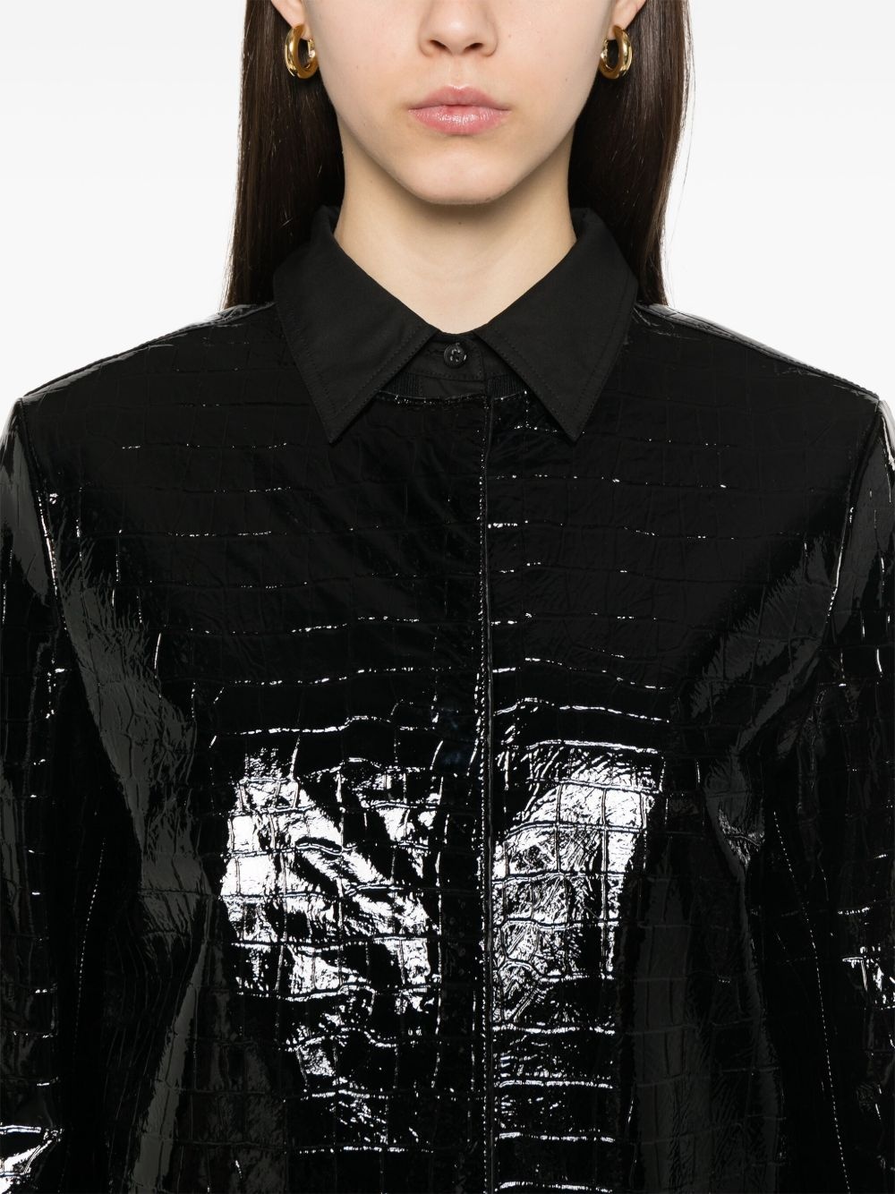 crocodile-embossed coat - 5