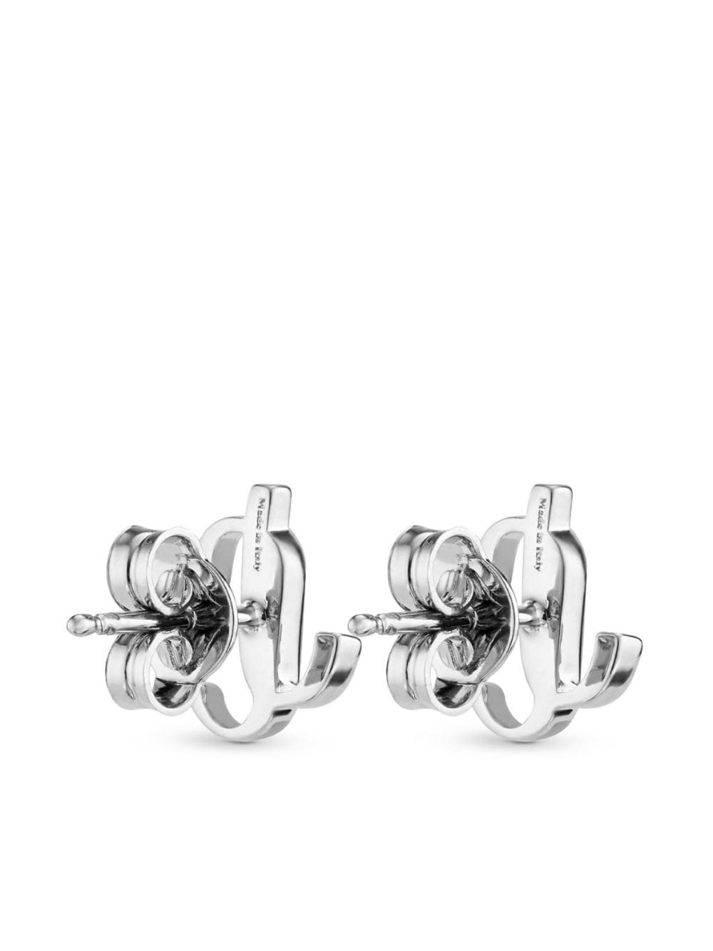 logo-lettering stud earrings - 6