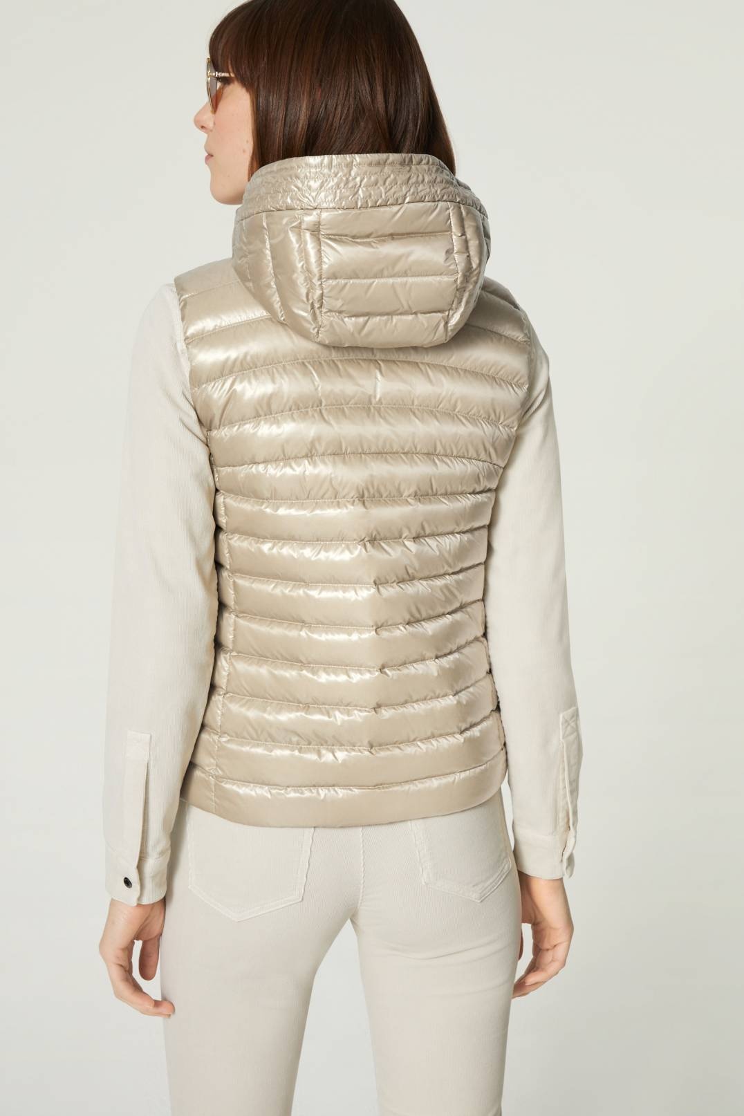 NENI LIGHTWEIGHT DOWN WAISTCOAT IN SAND - 3