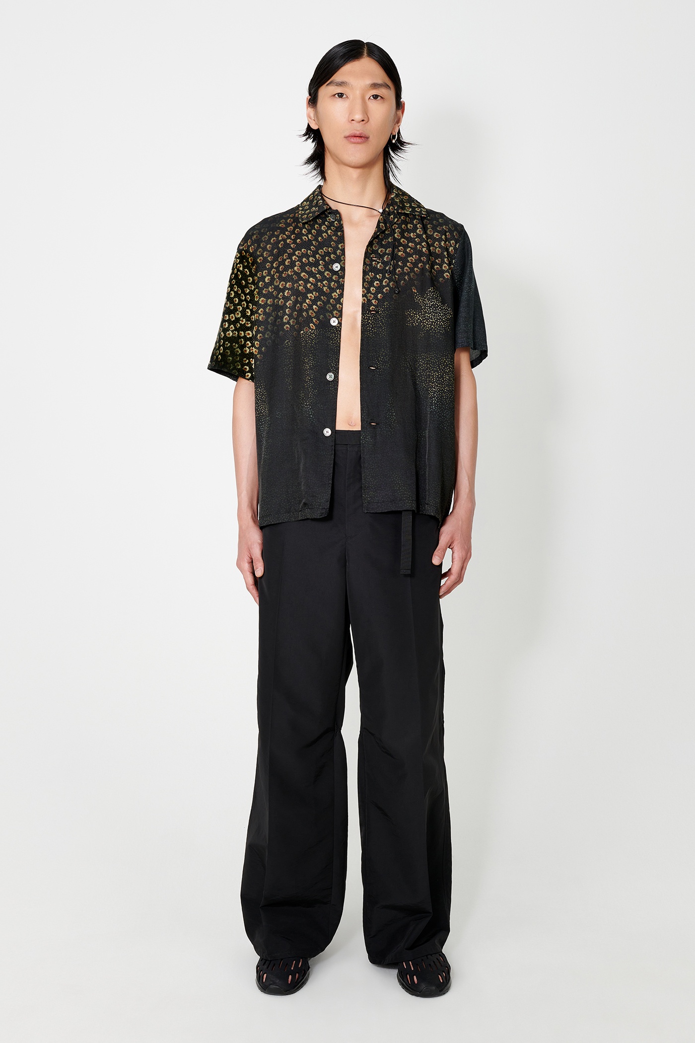 Box Shirt Shortsleeve Dark Flower Print - 6