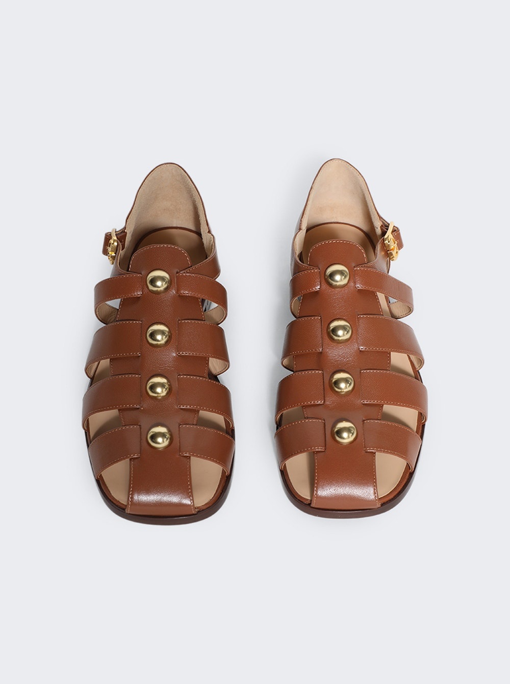 Studshield Fisherman Calfskin Sandal Tobacco - 5