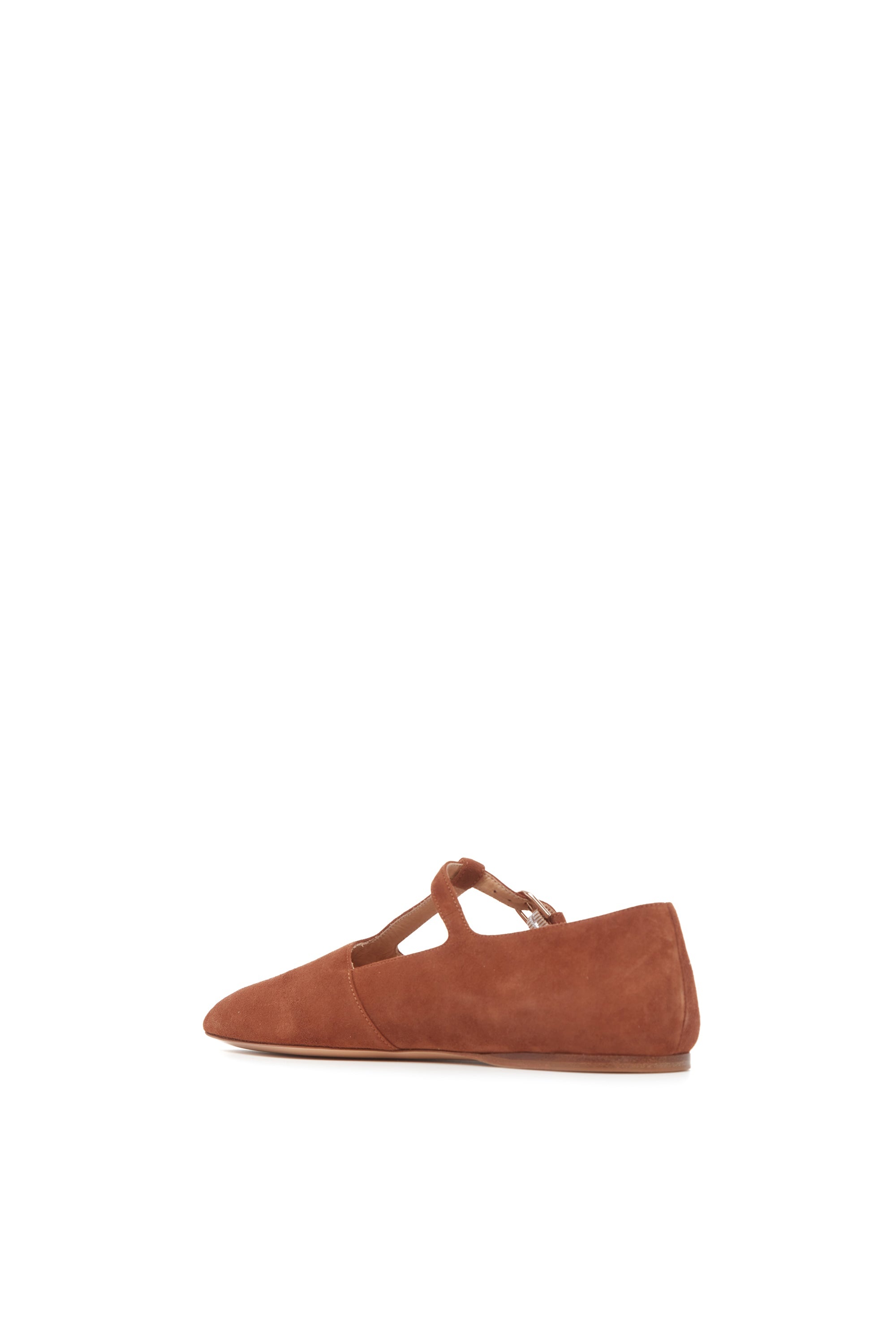 Lola Ballerina Flat in Cognac Suede - 3