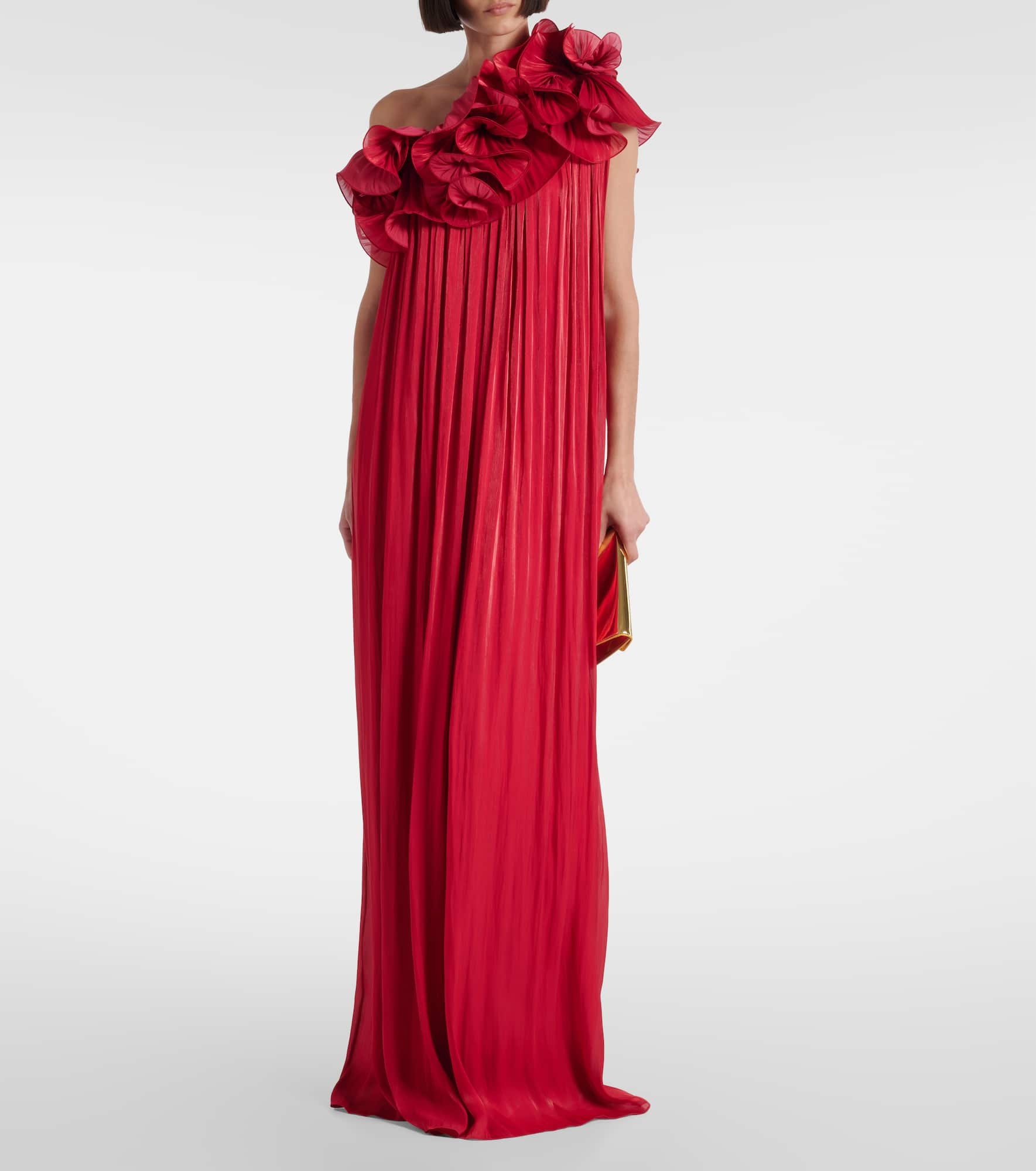 Charmain ruffled georgette lamé gown - 2