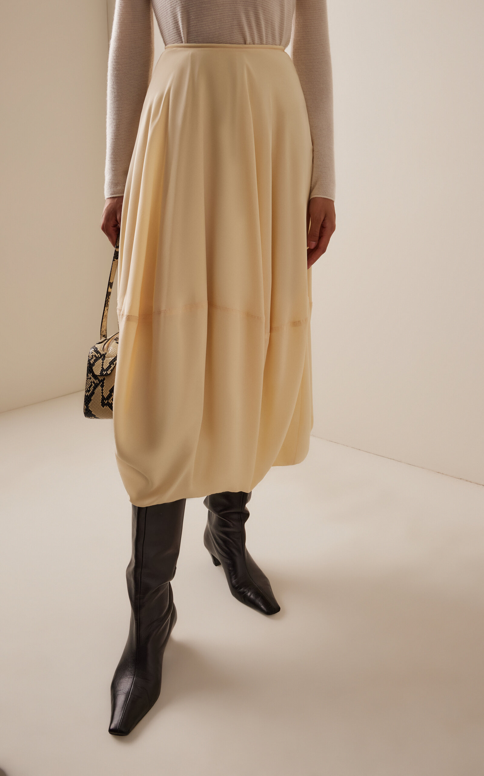 Silk Balloon Skirt ivory - 3
