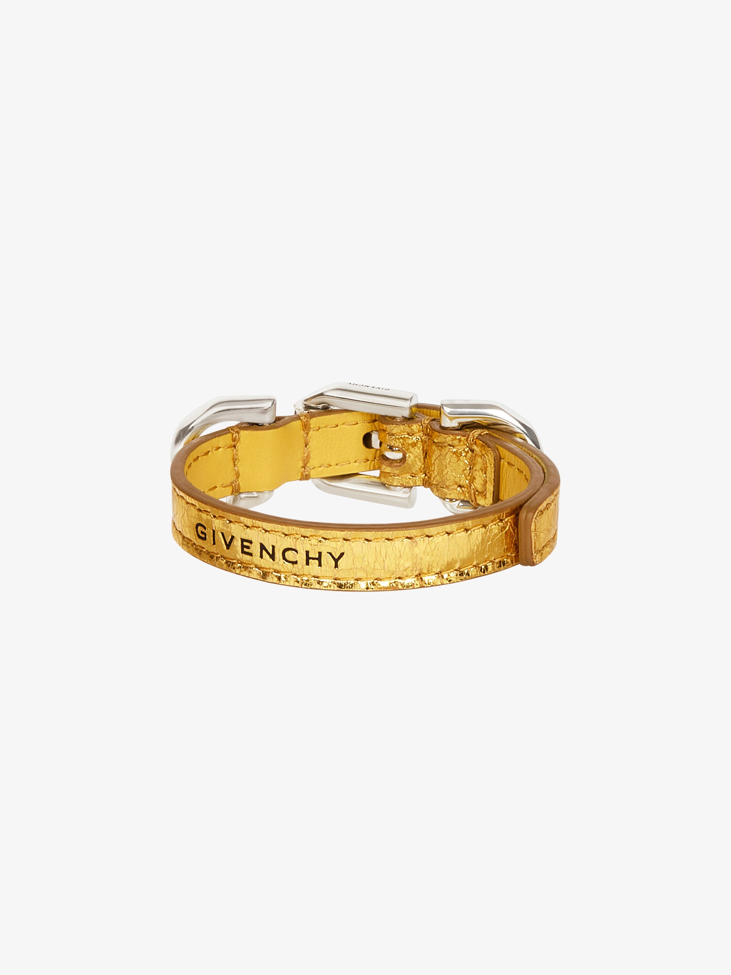 VOYOU BRACELET IN LAMINATED LEATHER AND METAL - 2