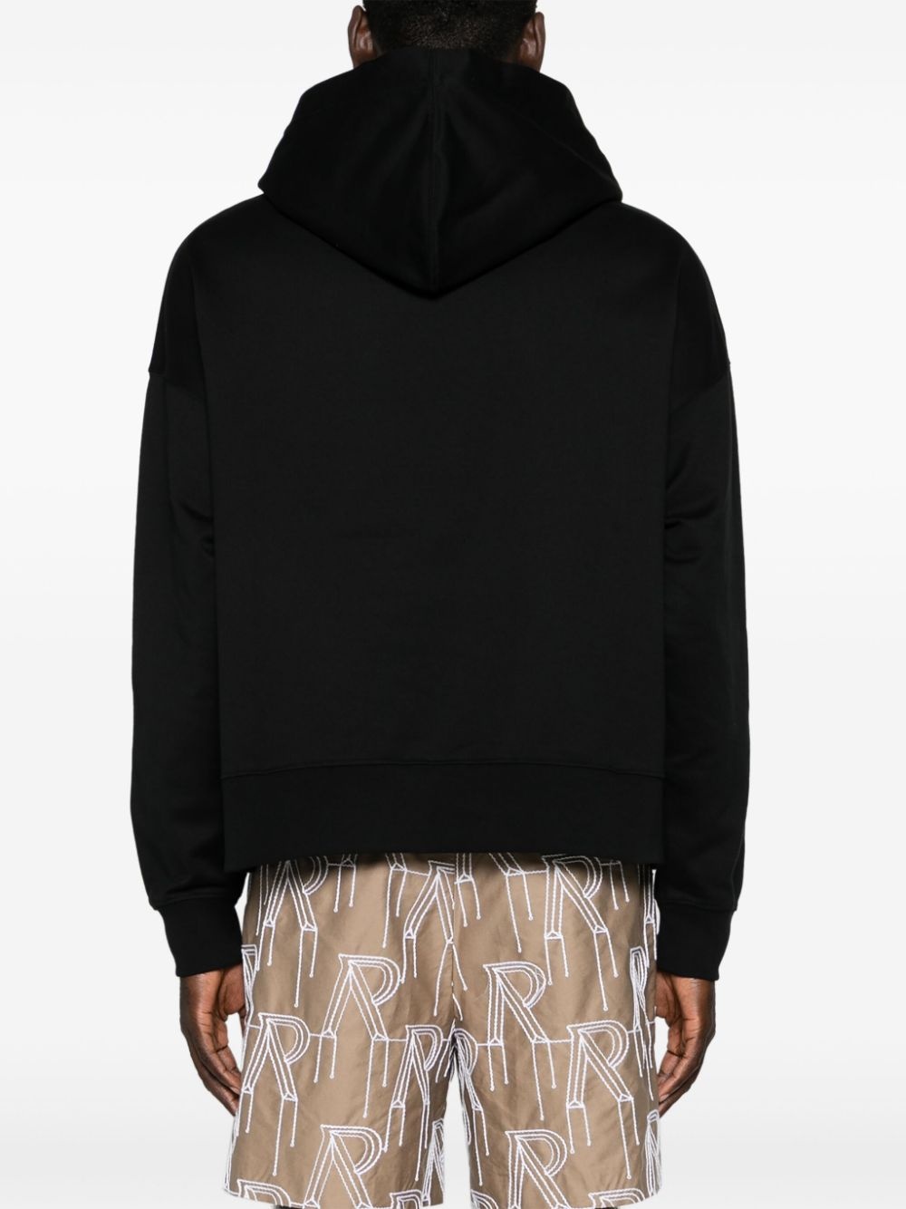 monogram-pin cotton hoodie - 4