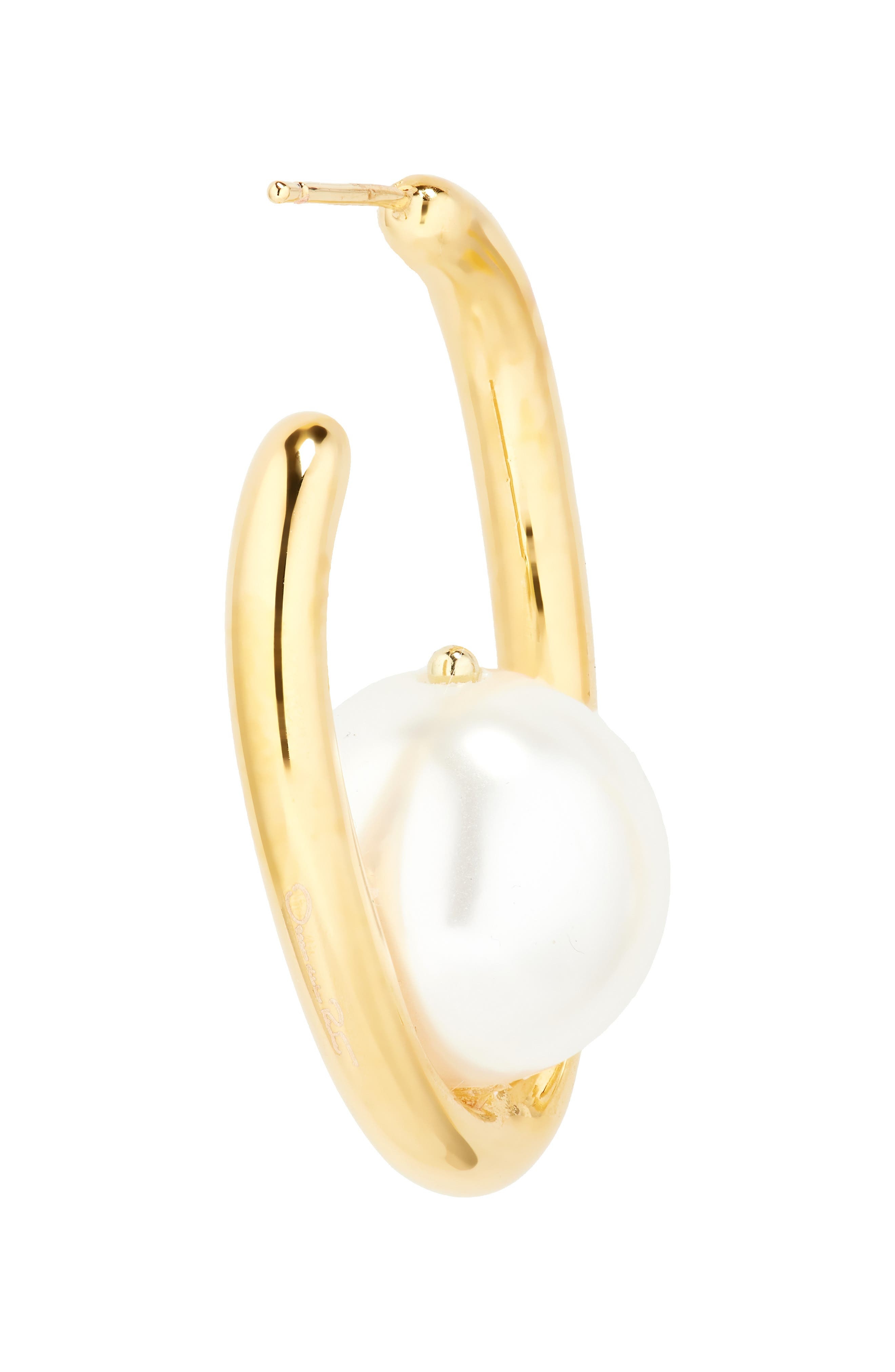 Oscar de la Renta Faux Pearl Hoop Earrings at Nordstrom - 4