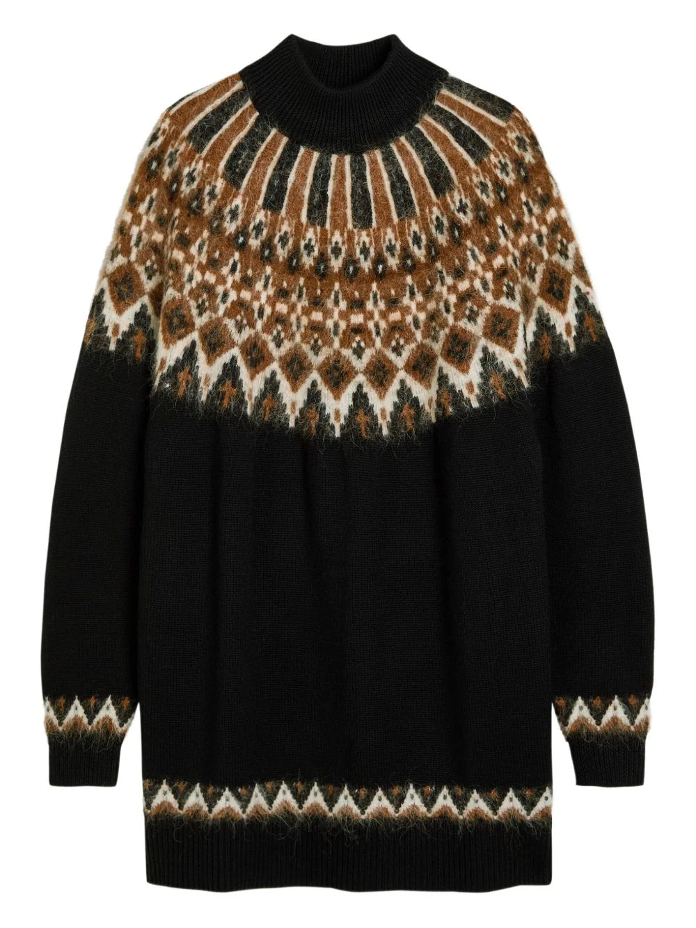 LIZA patterned roll-neck mini dress - 1