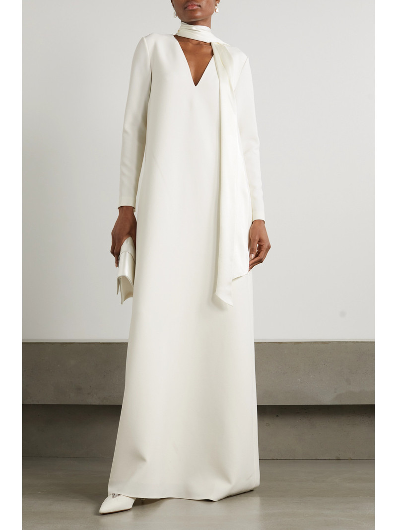 Safiyaa Aleah Crepe And Silk-blend Satin Gown outlook