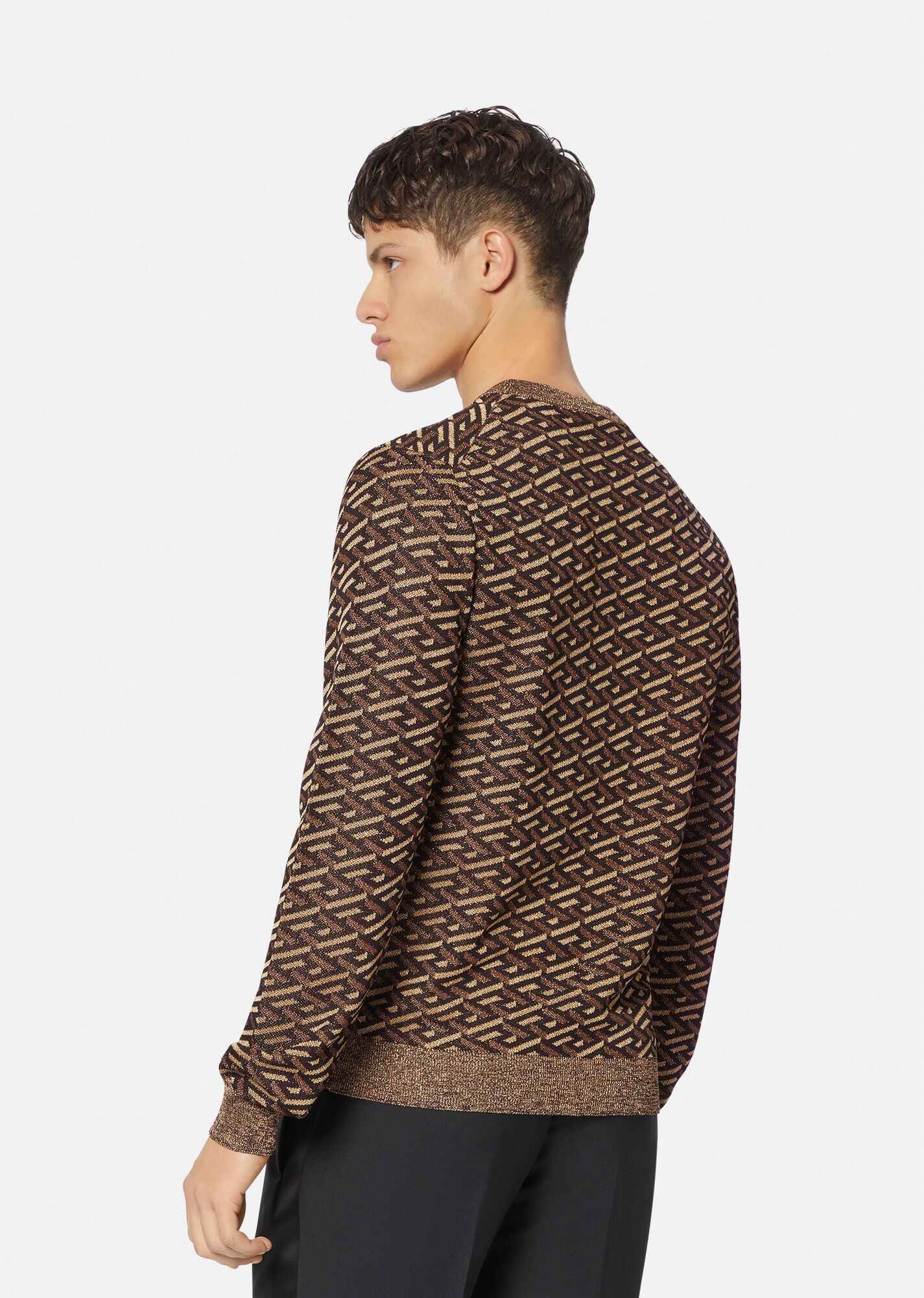 La Greca Metallic Jacquard Sweater - 3