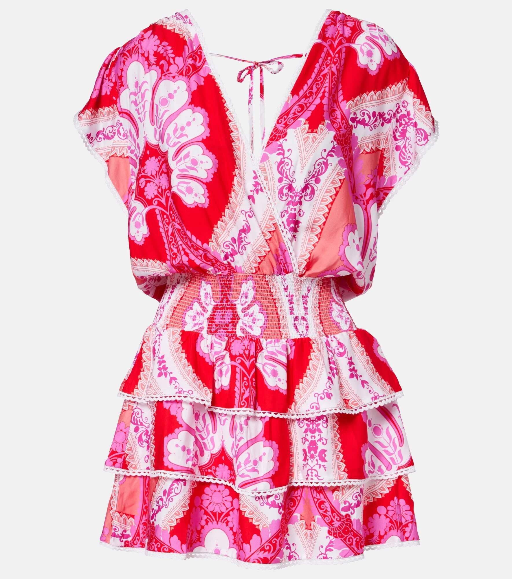 Jess printed tiered minidress - 1