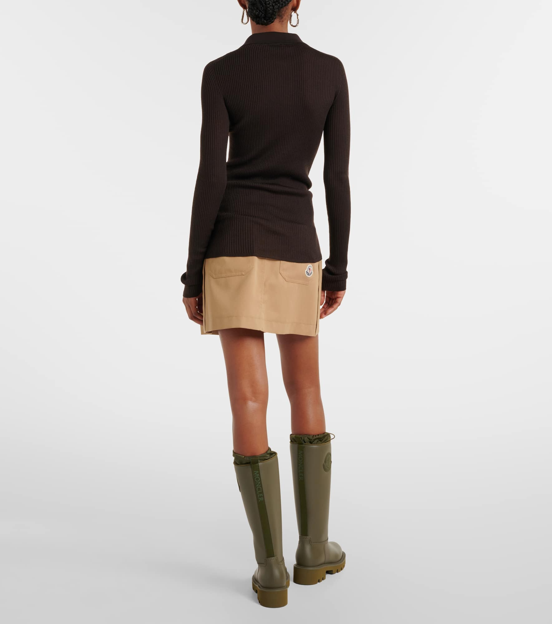 Ribbed-knit wool polo shirt - 3